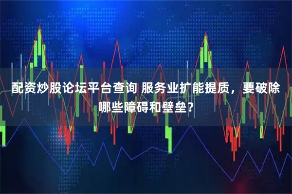 配资炒股论坛平台查询 服务业扩能提质，要破除哪些障碍和壁垒？